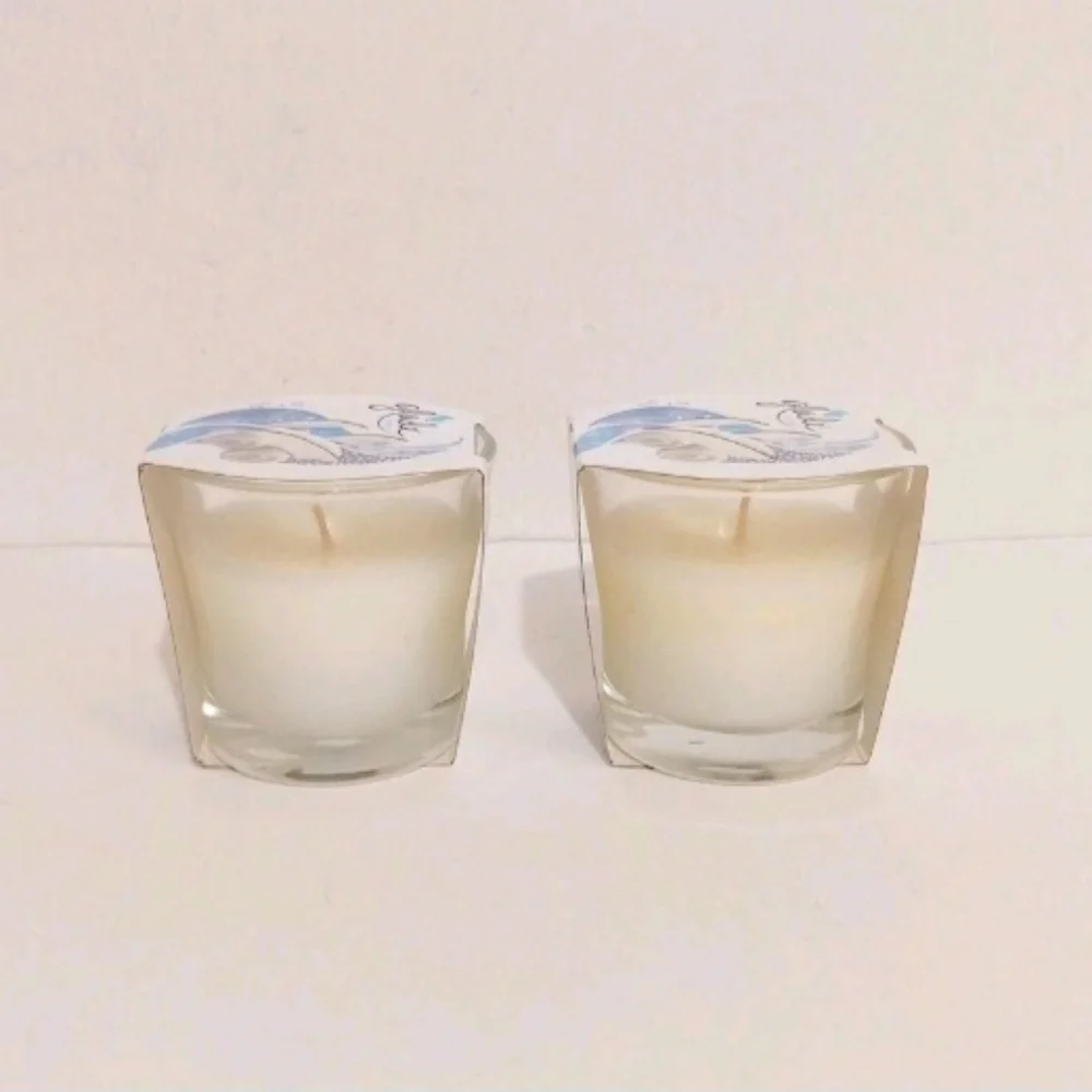 NEW Glade Clean Linen Scented Candles Glass Jar Set of 2 - 3.4 oz Single Wick